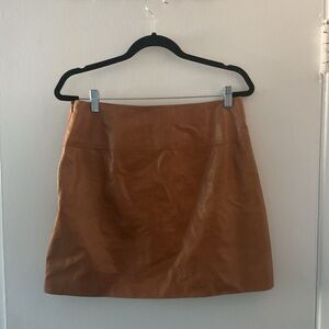 Cáche cognac leather skirt, size 8